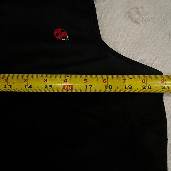Edward Irish Linen Ladybug Embroidery Black Sleeveless Button Down Shirt Size XL - Picture 6 of 6